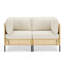 Ensemble de canapé modulaire d'extérieur en osier naturel avec coussins beiges Boho