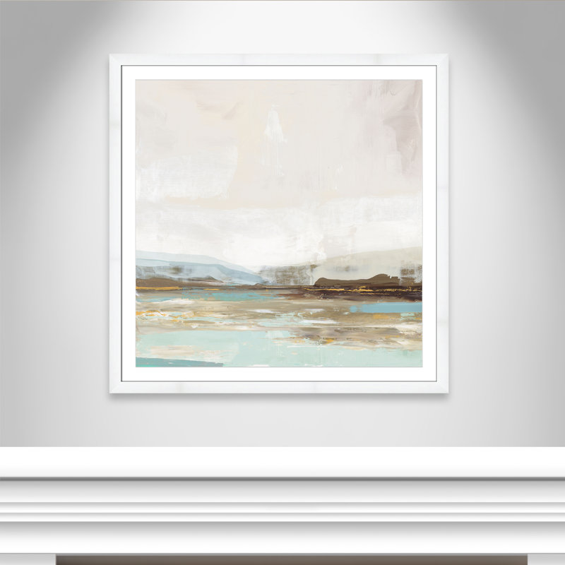«Vibrance of Blue Print» par Allison Pearce, Blanc, H 42,5 po x l 42,5 po