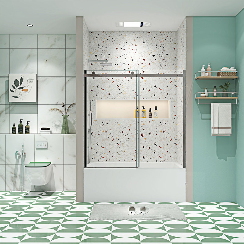 Porte de douche coulissante, Chrome chrome