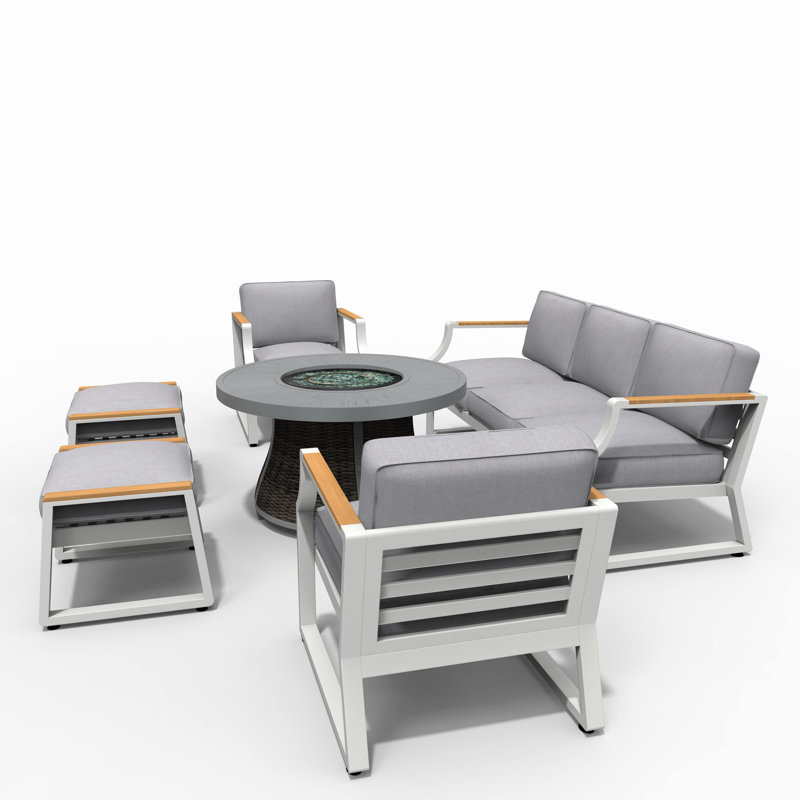 Ensemble de conversation pour 7 personnes Pastrana, Blanc