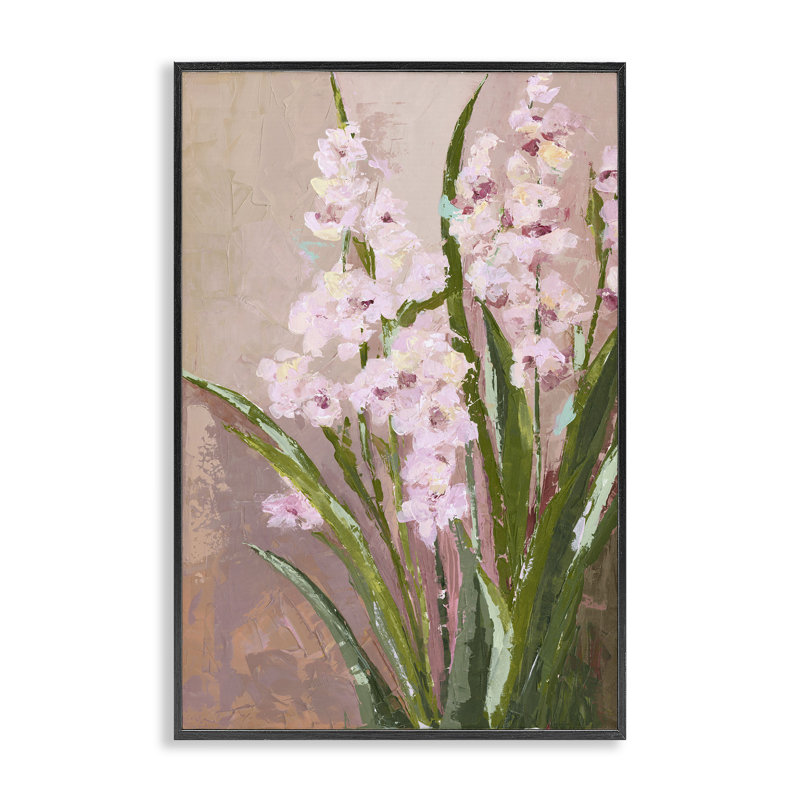 Pink Garden Dreams, giclée encadrée, design par Susan Pepe, H 18 po x l 12 po, Giclée encadrée noir minuit