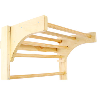 Wooden Swedish Ladder with Adjustable Pull-Up Bar for Gymnastics & Therapy