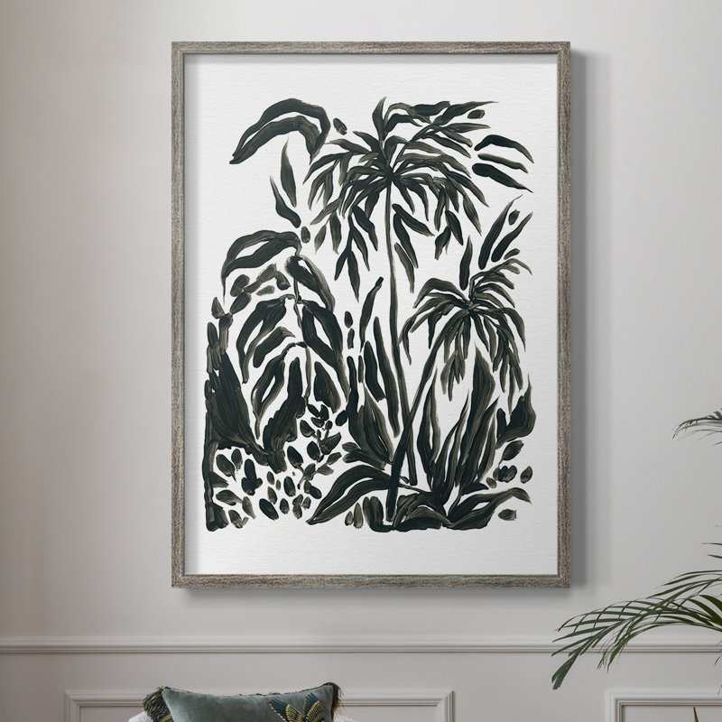 Encre Jungle IV, reproduction encadrée - bois massif, H 11 po x l 9 po