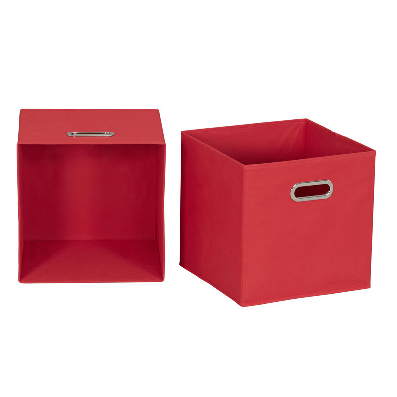 Wayfair Basics® Open Fabric Storage Bin Set, Red