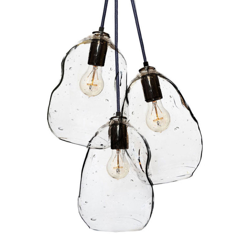 3 - Light Pendant, Black, 108" H x 14" W x 14" D