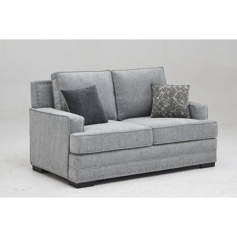 65.7'' Upholstered Loveseat, Light Gray Chenille Fabric