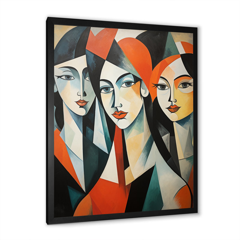 Art mural sur toile "Les Demoiselles Davignon III", H 20 po x l 12 po x P 1 po, Cadre photo noir