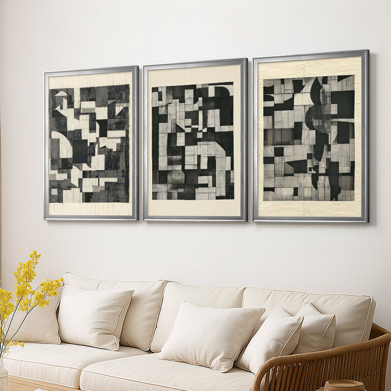 ABSTRACT Series DCCCLX-III - Toile tendue avec châssis sur mesure - 3 pièces
