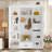 85.2''H Hall Tree With Bench And 3 Hooks, Modern Entryway Storage Organizer Cabinet With 4 Doors, 1 Drawer And Adjustable Shelves For Hallway, Entryway, Living Room-27261946