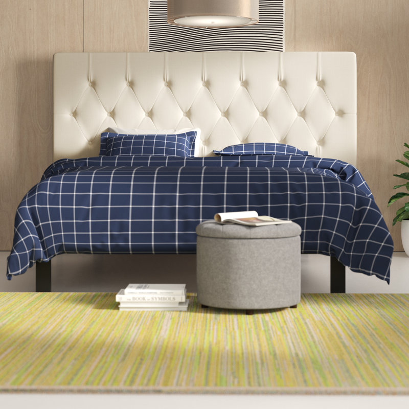 Clique Upholstered Button-tufted Headboard, Queen, Smoke