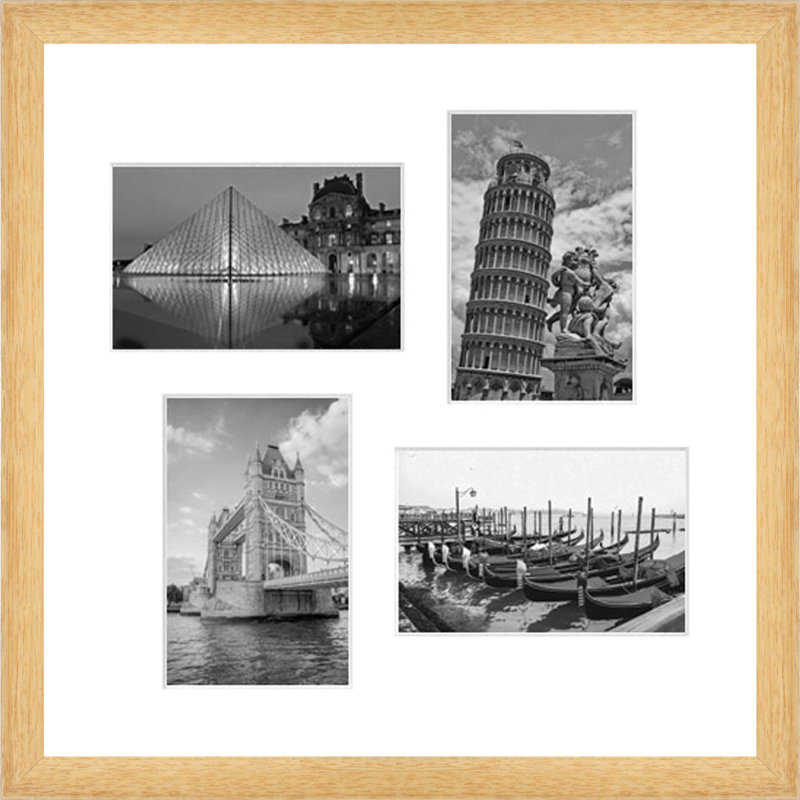 Klaas Wood Picture Frame with Mat, Natural Brown