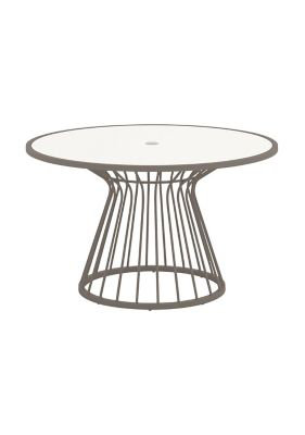 Kali 60 inch Round Dining Umbrella Table, Gray, 28" H x 48" W x 48" D