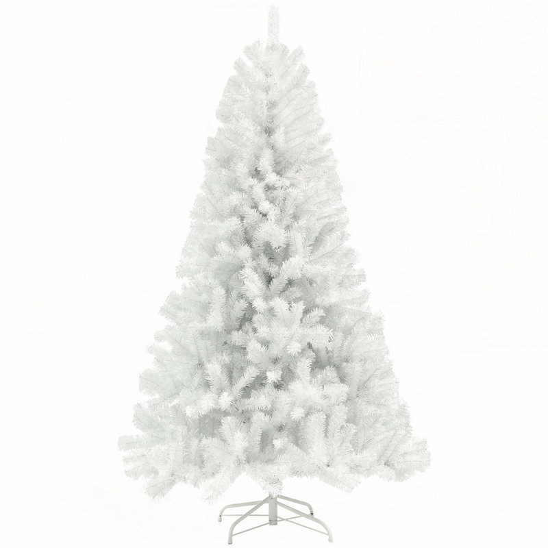 Arbre de Noël artificiel blanc de 7,5 pi de haut, 7.38'