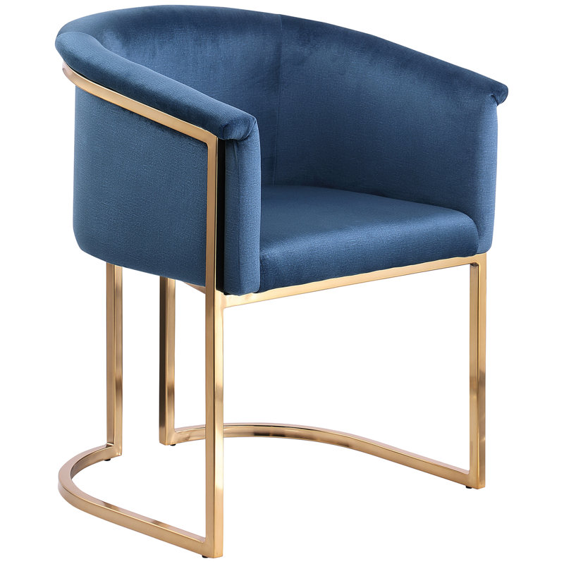 Izakeel 19'' H Velvet Upholstered Armchair, Navy Velvet