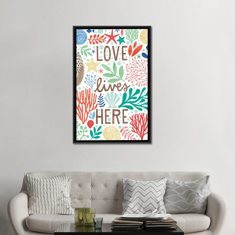 « under sea ii », impression sur toile, H 26 po x l 18 po x P 1,5 po, Toile avec cadre noir, Pas de tapis