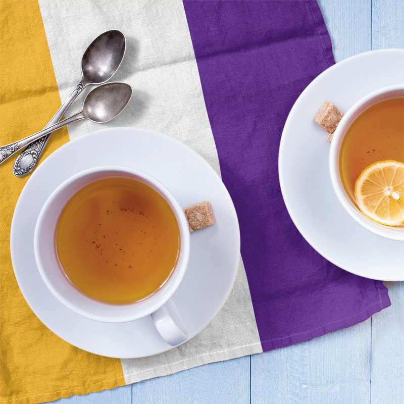 Stripe Tea Towel Kitchen Towel, Gold/White/Purple Los Angeles Basketball, Cotton