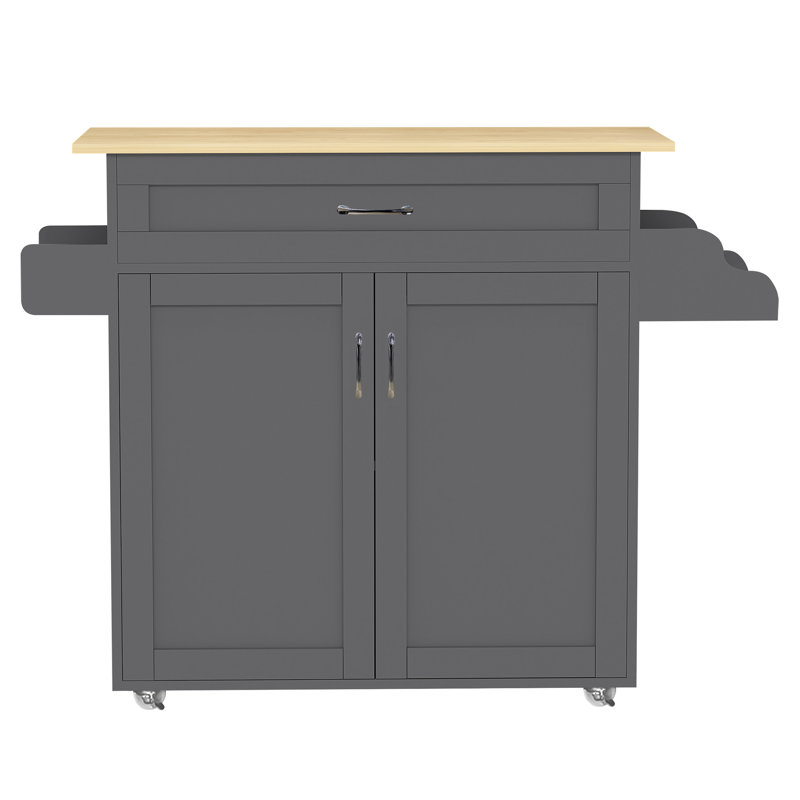 Sykesville Wood Kitchen Cart, Black