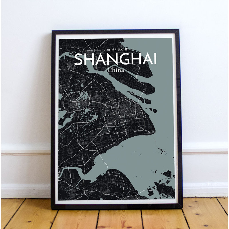 Shanghai City Map - No Frame Print, 70cm H x 50cm W x 0.13cm D