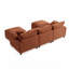 Canapé d'angle modulaire en forme de U de 274 cm avec 2 poufs, pouf avec rangement et table basse intégrée, canapé 3 places en velours côtelé avec poche latérale, orange-1494704850