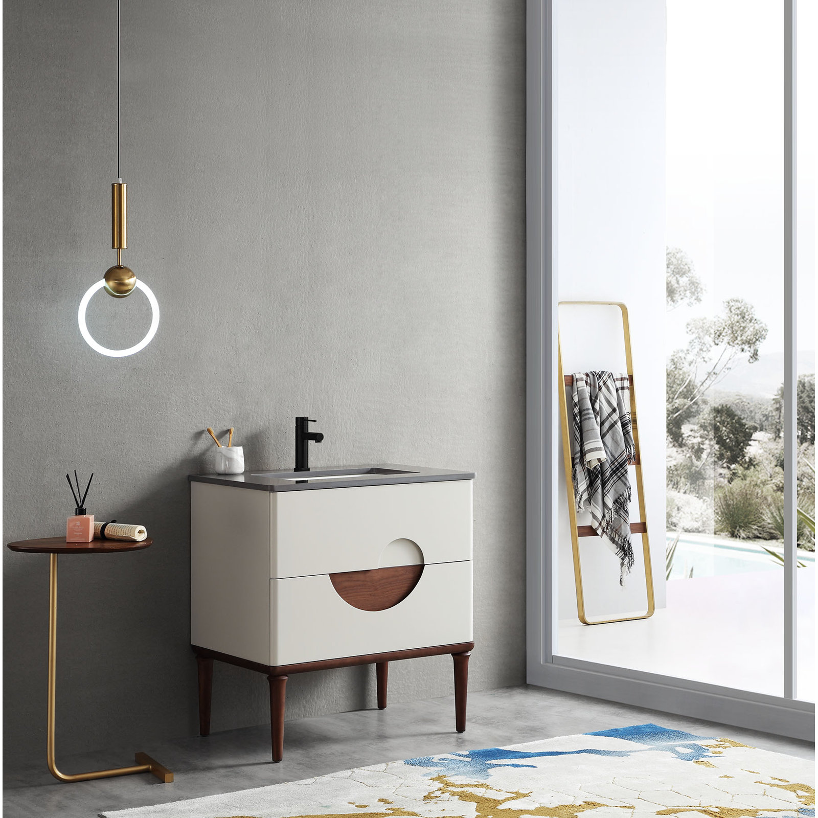 Kimber Single Bathroom Vanity Set, Beige