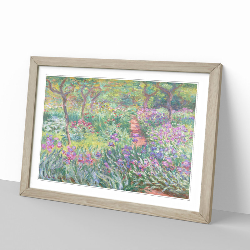 Garden in Giverny by Claude Monet - Framed Print, 36cm H x 48cm W x 2cm D, Oak Framed