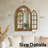 Solid Wood Arched Window Mirror With Opening Doors – Farmhouse Wall Mirror For Bathroom Vanity, Rustic Decorative Mirror-615536629-615536631