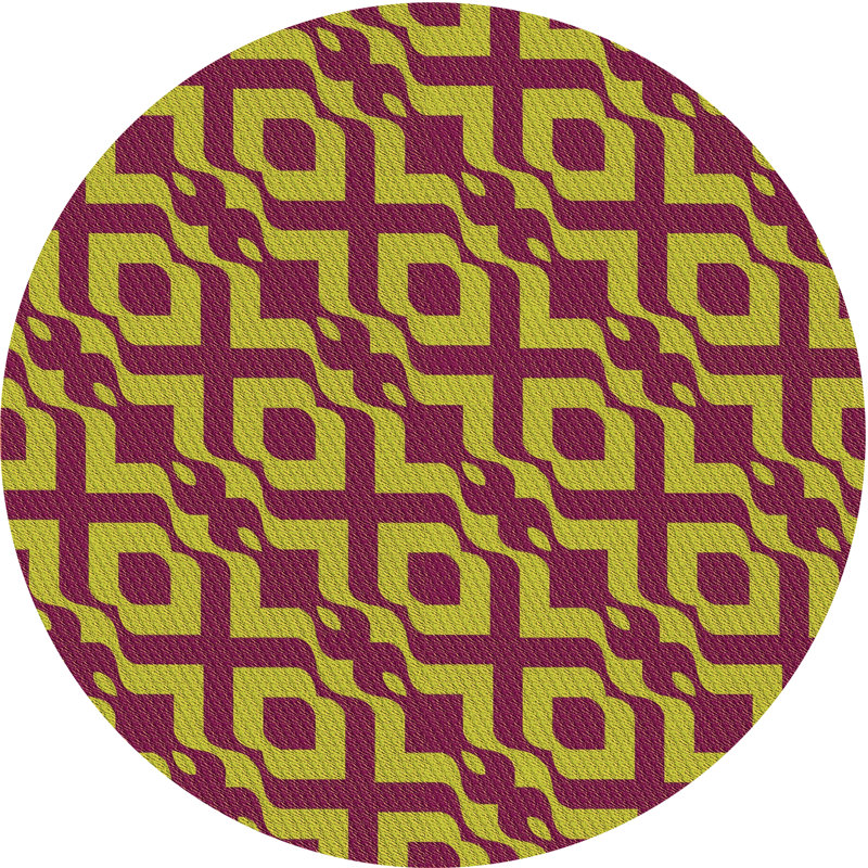 Performance Wool Geometric Indoor Rug, Round 5'