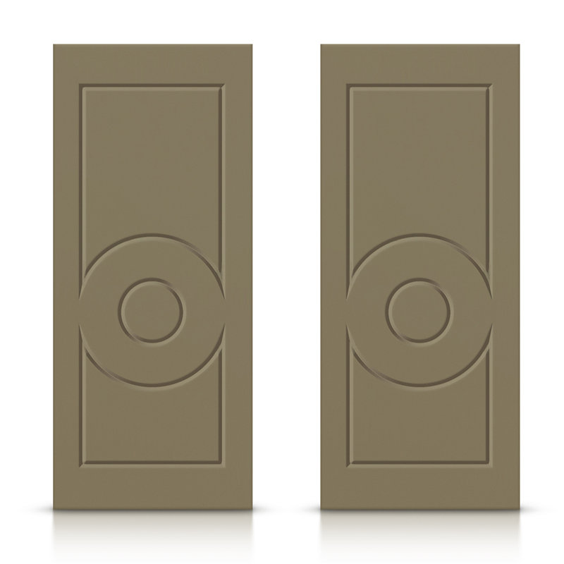 Portes de placard coulissantes à panneaux, 48 po x 80 po, Vert olive