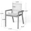 7 pièces de salle à manger en bois pour l'extérieur, 6 chaises en filet beige et 1 grande table, style moderne pour recevoir, bois facile à assembler, finition de table, sièges confortables 6, protégé