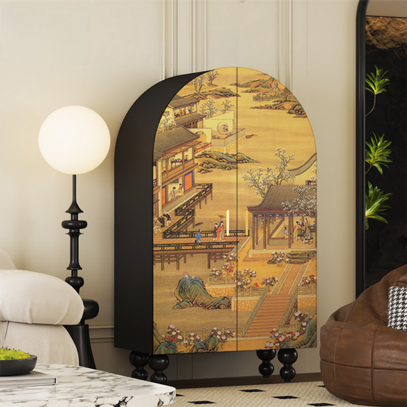 Armoire arquée avec tablettes et portes