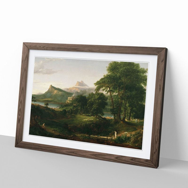 Arcadian by Thomas Cole - Picture Frame Painting, Walnut Framed, 48cm H x 65cm W x 2cm D