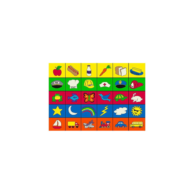 Tapis éducatif touffeté, Rectangle 5 pi 4 po x 7 pi 8 po