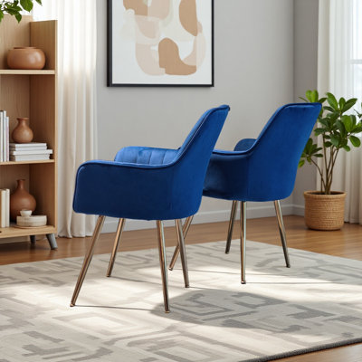 Ensemble de 2 chaises d'appoint modernes à dossier moyen