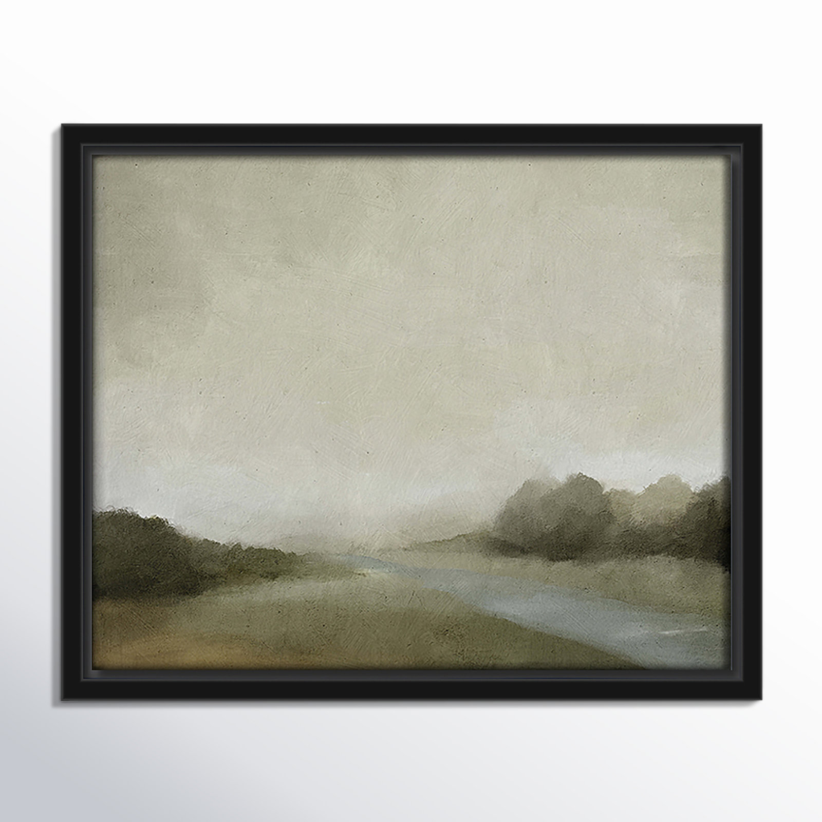 Vanora "Lovers Creek" Painting, 9.5" H x 11.5" W, Black