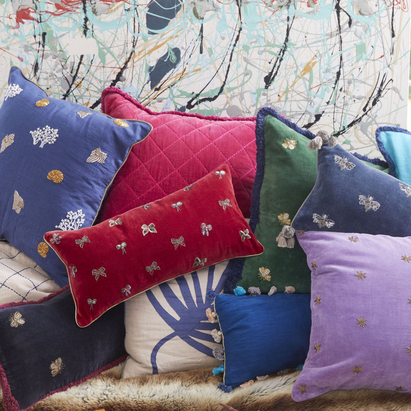 Pillow Cover & Insert, Hunter Green/Indigo, Square 20"