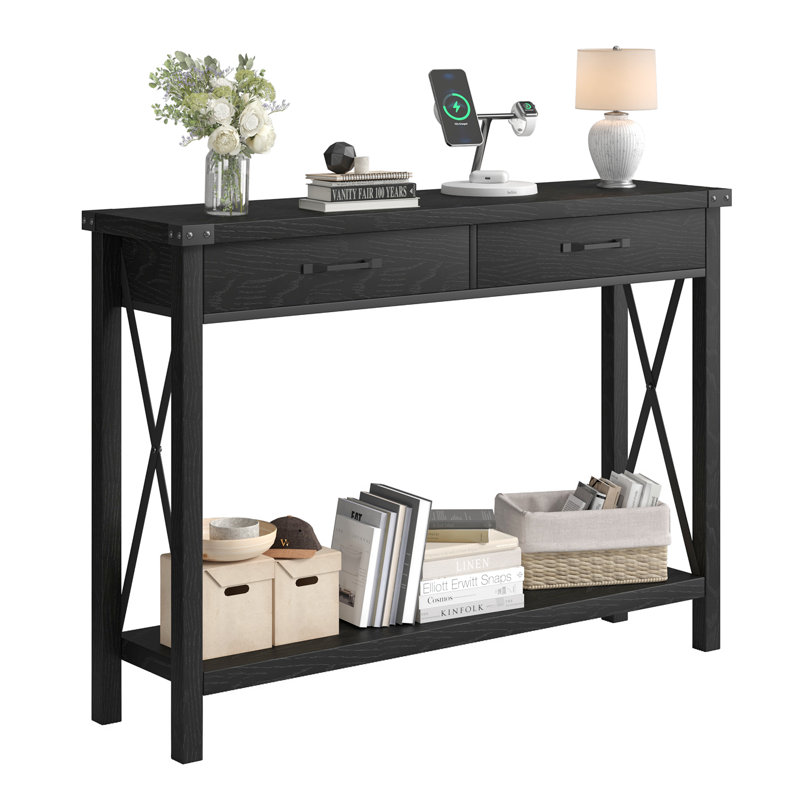 110cm Console Table, Black/Black