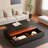 Modern Rectangular Coffee Table With Led Lights, 2 Drawers And Open Storage Shelf-1417891141