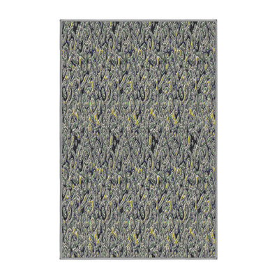 Tapis vert/noir à motifs