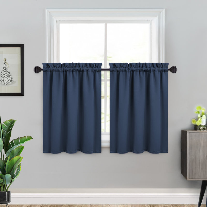 Kitchen Curtain, 66cm W x 76cm L, Navy