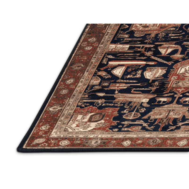 Machine Washable Persian Brown Area Rug, Square 8'