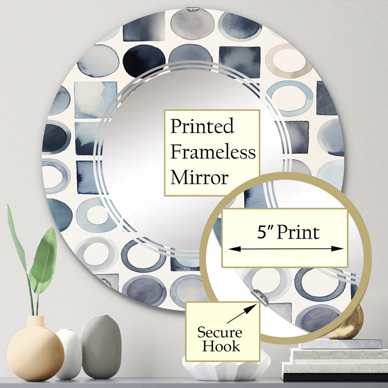 Liliosa - Miroir mural moderne rond, 24 po x 24 po