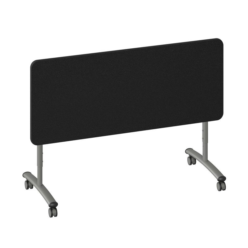 Table à plateau rabattable thermolaqué de qualité supérieure, Granite noir, H 38 po x L 60 po x l 24 po