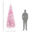 Arbre rose 7,5 pi - Crayon mince artificiel avec neige floquée et branches réalistes en forme de pin de Noël 7,5 pi, branches en forme de pin