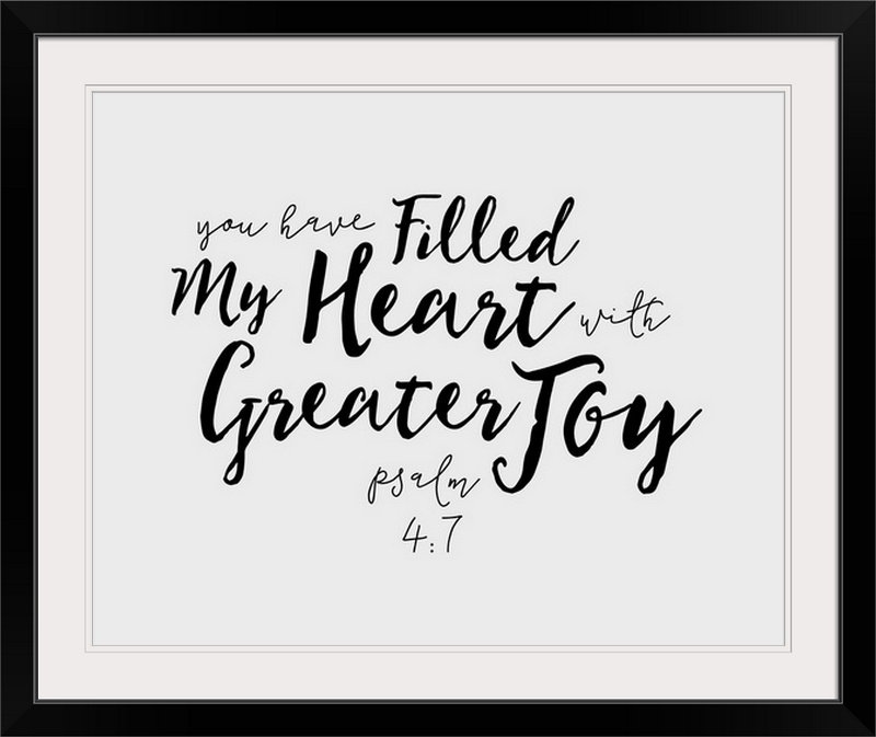 « psalm 4:7-scripture art », art textuel, H 20 po x l 23 po x P 1 po, Cadre noir
