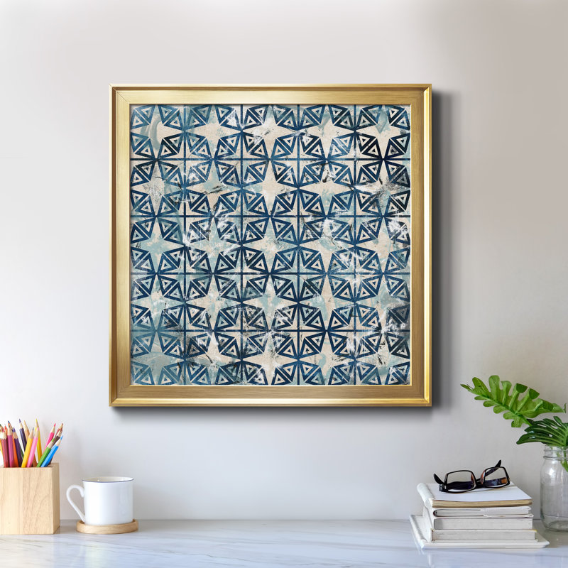 «Tile-Dye IV», reproduction encadrée de qualité supérieure - prête à être suspendue, H 34,5 po x l 34,5 po x P 1,5 po