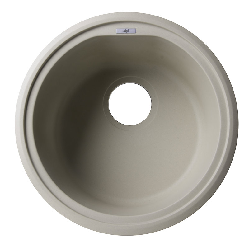 17.13'' L Single Bowl Granite Kitchen Sink, Biscuit