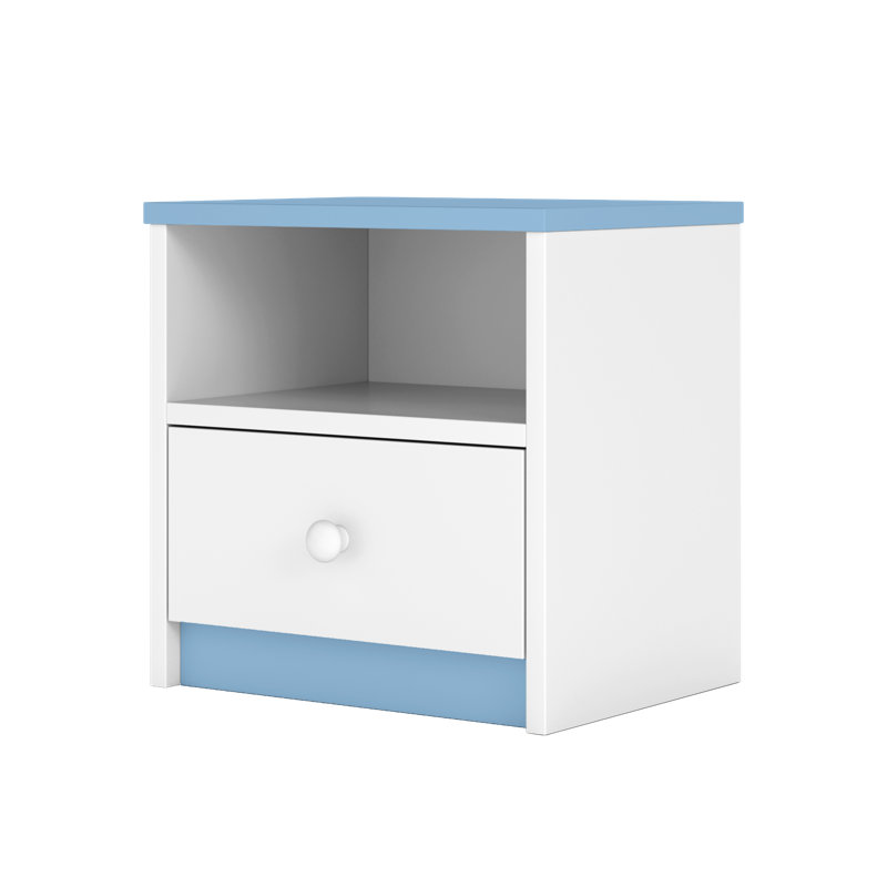 Cicero 1 Drawer Nightstand, Blue/​White