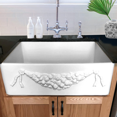 Pranav 30.25'' L Single Bowl Fireclay Kitchen Sink