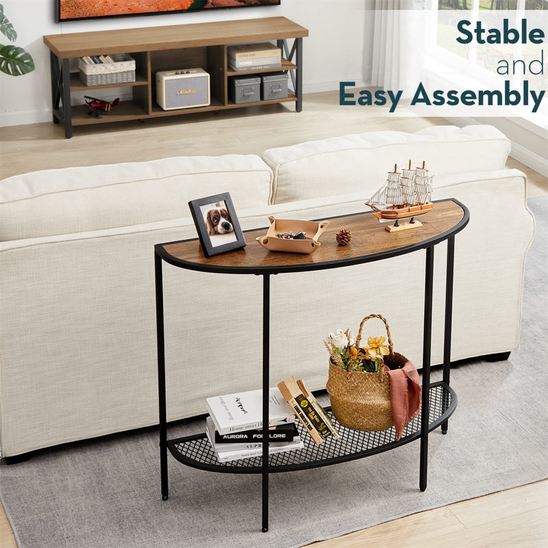 36.22'' Console Table, Brown, Black