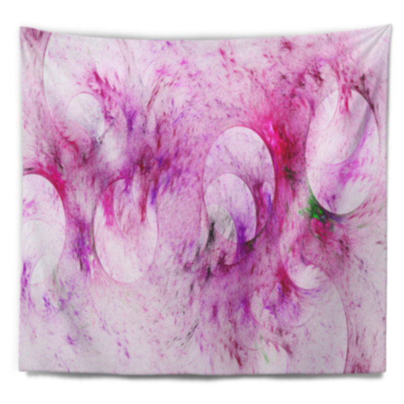 Tapisserie texture en verre fractal blanc rose abstrait, H 32 po x l 39 po